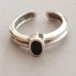 Silpada 925 Sterling Silver Black Onyx Midi/Pinkie/Toe Ring
